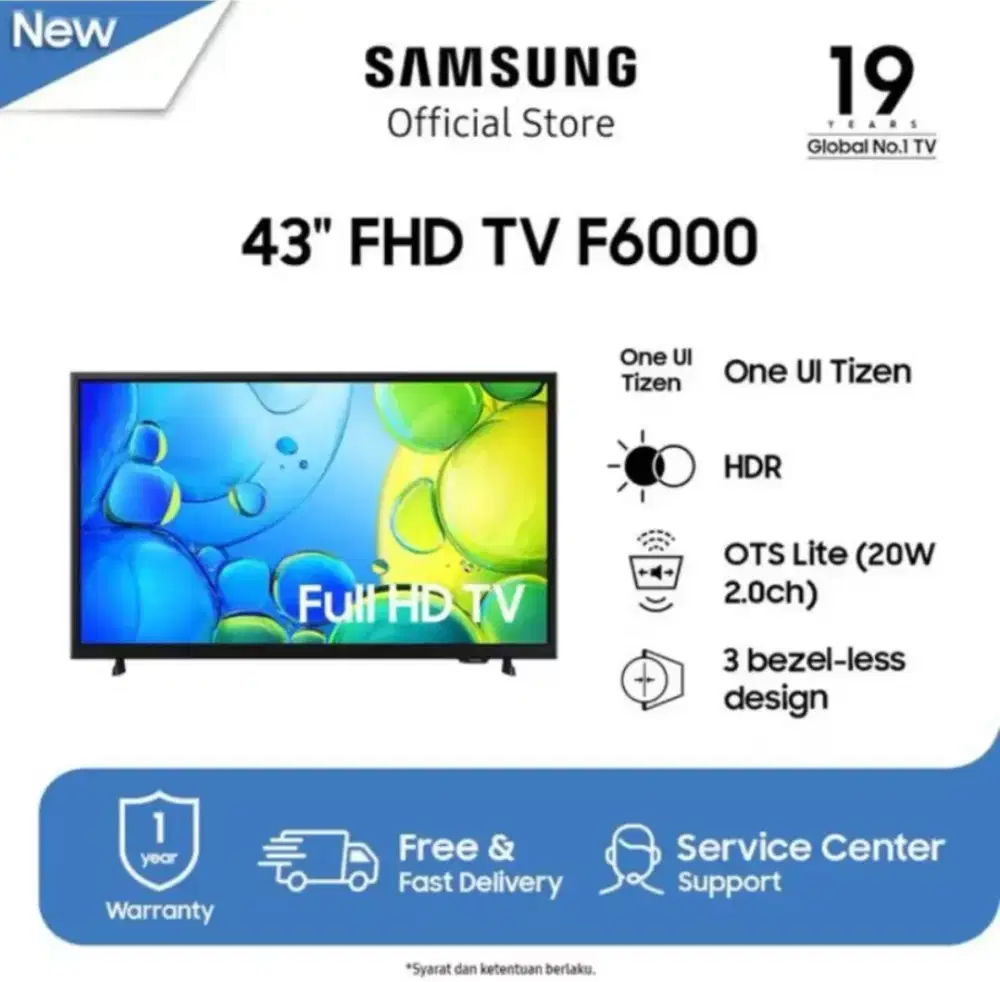 PROMO SMART TV SAMSUNG 43 INC NEW 43F6000 GARANSI RESMI 2 TAHUN