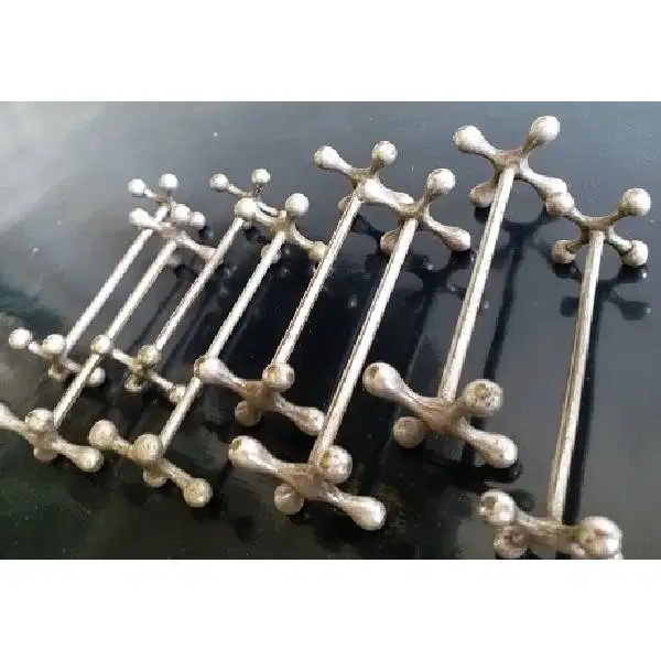 Bestek Leggers Antik - Art deco Luxe 8pcs Kuningan lapis perak