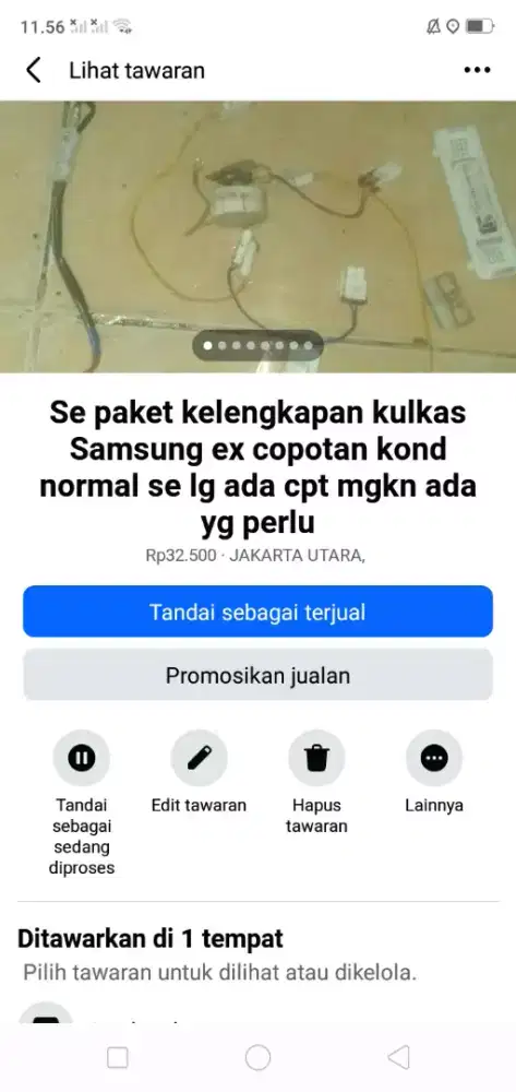 Se paket part kulkas Samsung 2 pintu kond normal ex copotan hrg murah