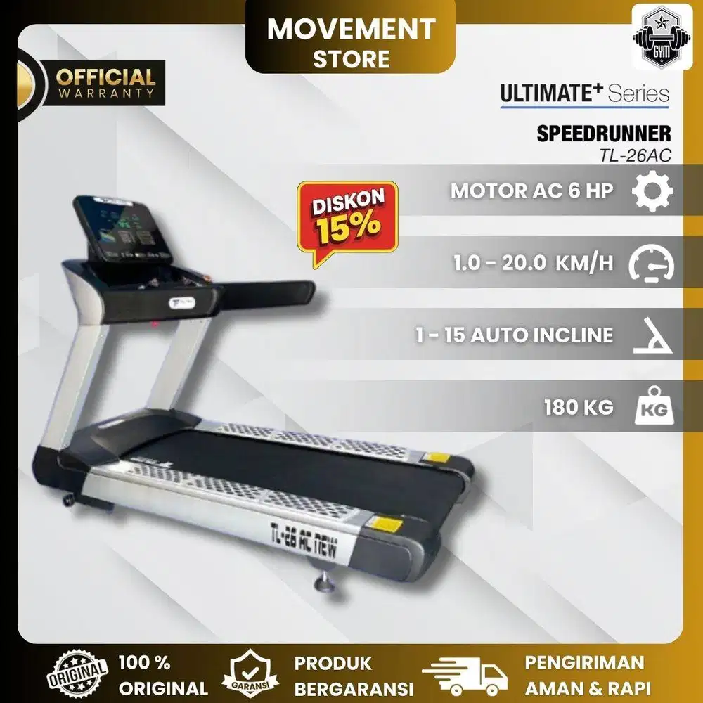 Jual Alat Fitness Treadmill Commercil TL 26 AC Kualitas Premium