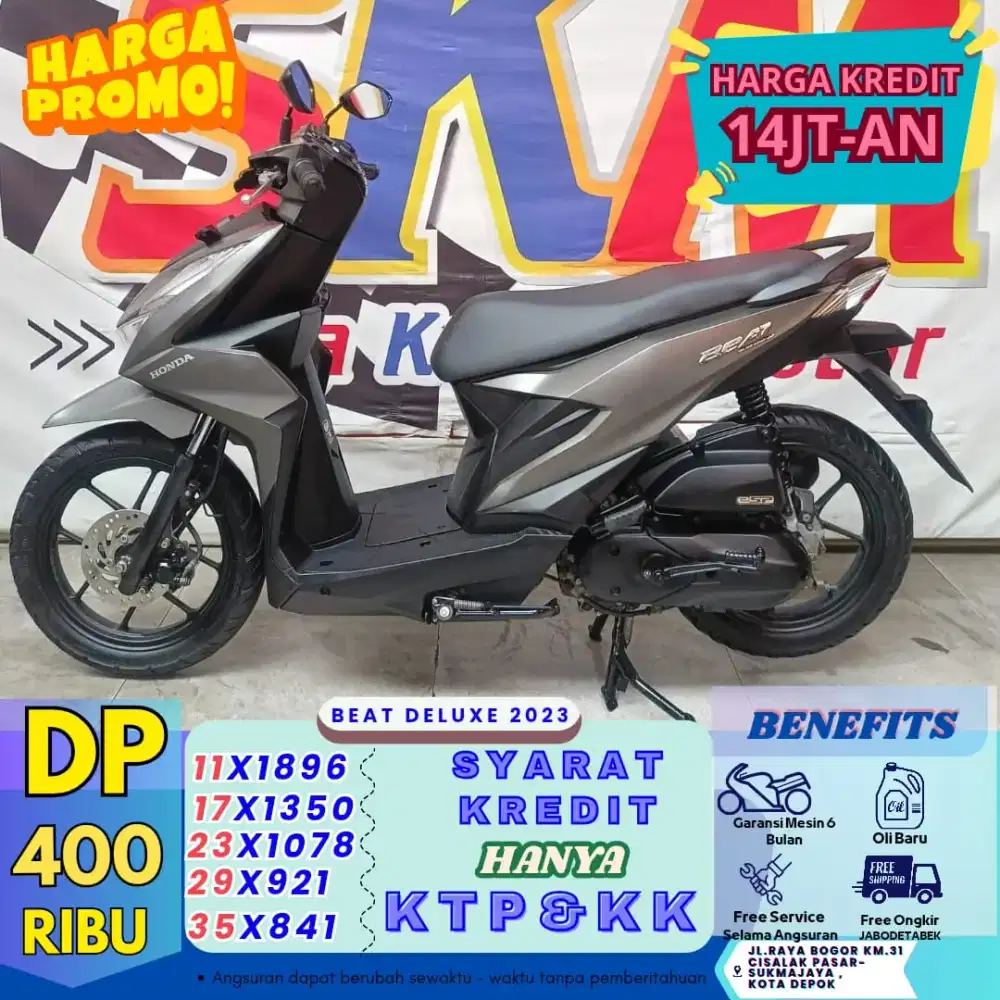 promo beat duluxe 2023 DP 400 PROSES 1 hari cukup KK KTP