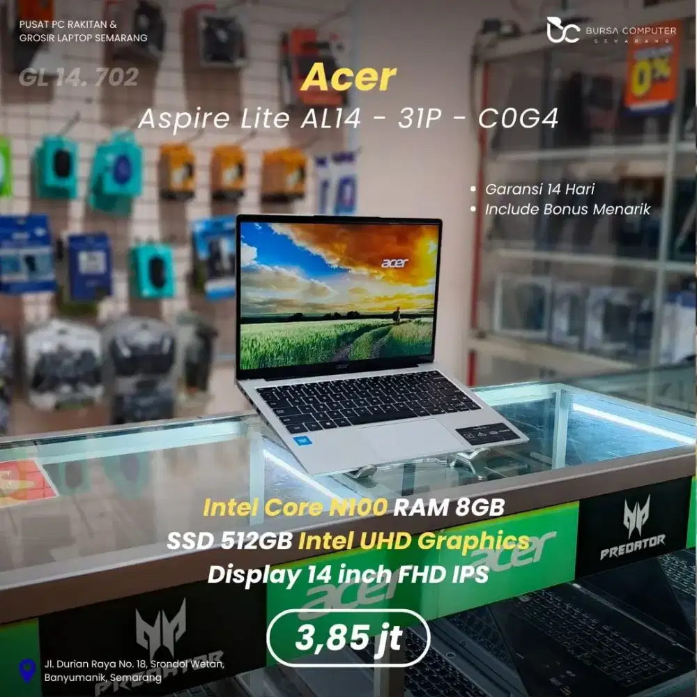 ACER Aspire Lite AL14-31P | Intel N100 8GB 512GB