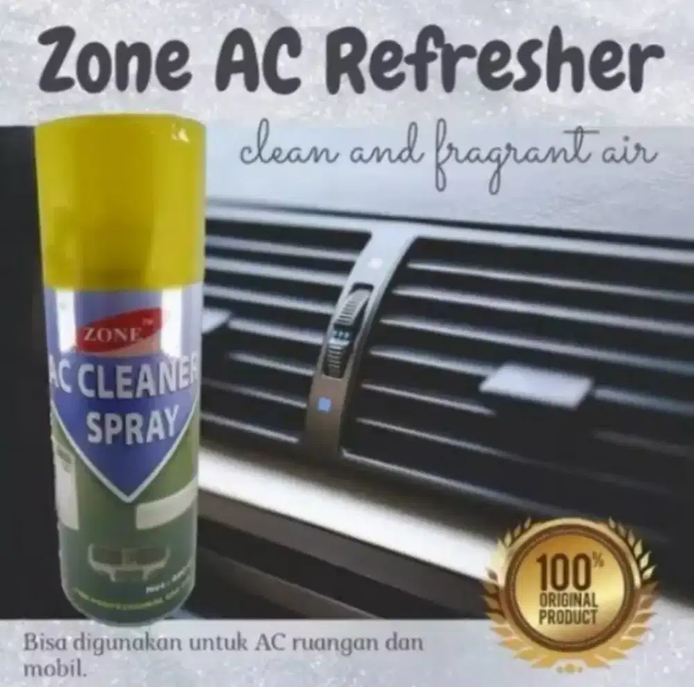 Zone Pembersih+Pengharum AC Mobil, AC Cleaner Spray 400 mll New Segel