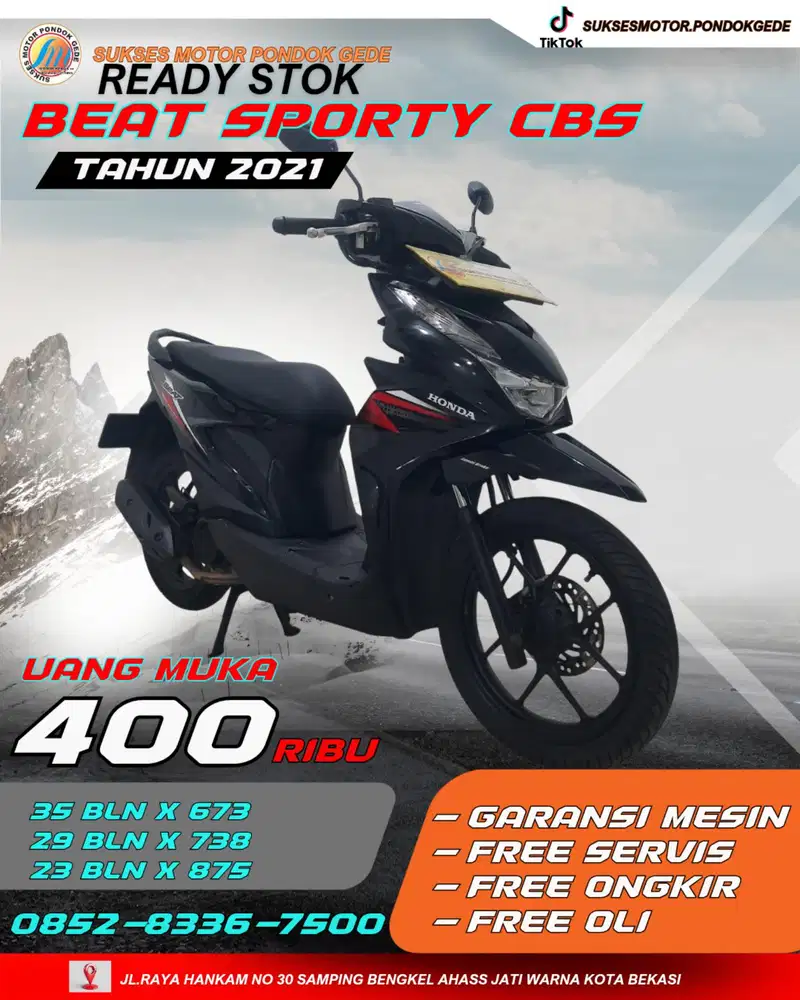 DP 400 RIBU HONDA BEAT SPORTY CBS TAHUN 2021 BERGARANSI
