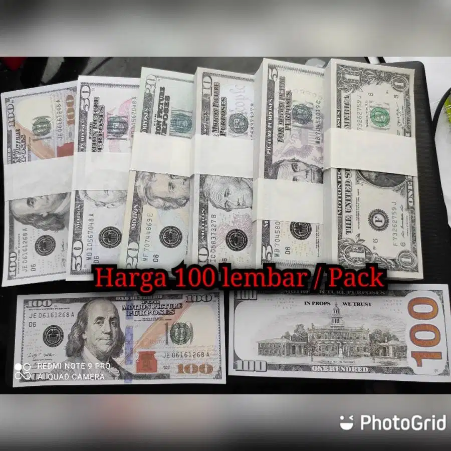 Uang Mainan Dolar Dollar Amerika isi 100 Uang Seserahan Mahar Toy Toys