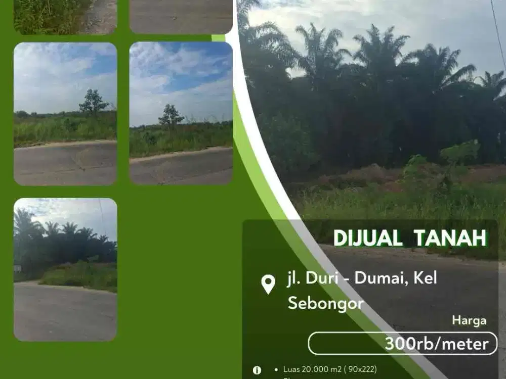 Dijual Tanah Duri Dumai Pekanbaru Siap Bangun 300rban