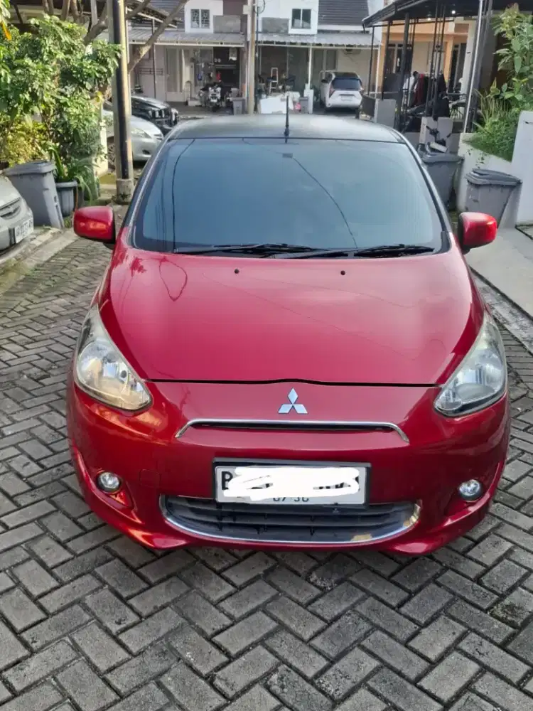 Dijual! MITSUBISHI MIRAGE EXCEED 2014 MATIC WARNA MERAH