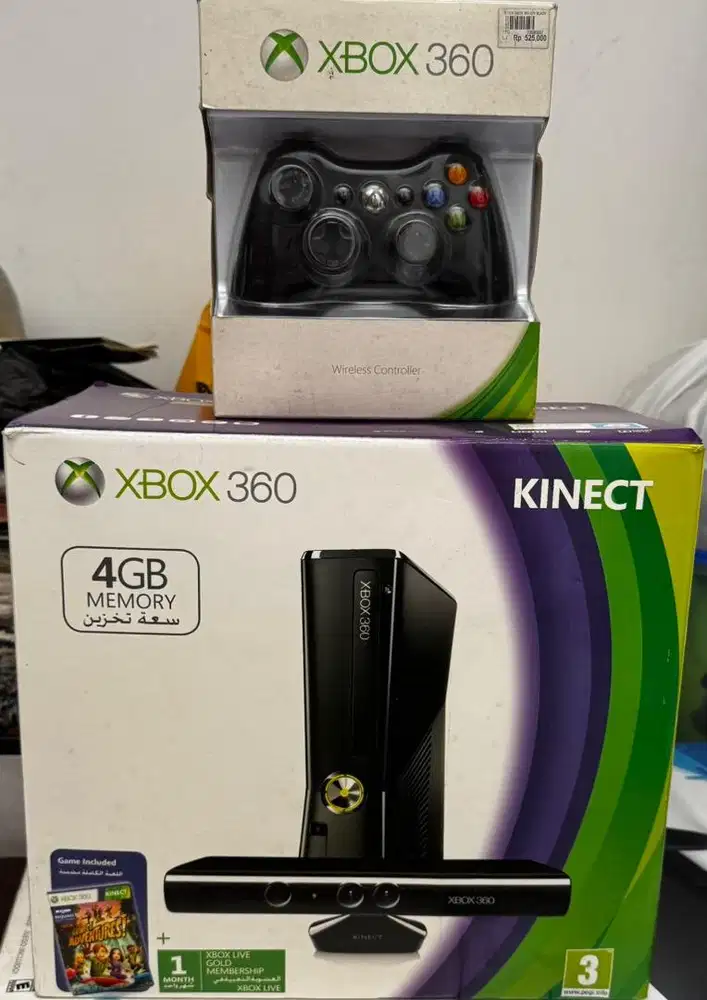 XBOX 360 + Kinect + Controller tambahan