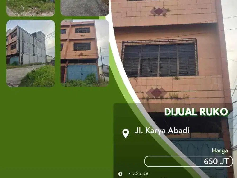 Dijual Ruko Siap Usaha Daerah Karya Abadi Pekanbaru Kota!