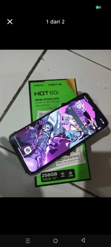 Infinix hot 60i ram 8/256 fullset