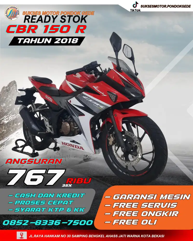 MOTOR BEKAS BERGARANSI HONDA CBR 150 R TAHUN 2018