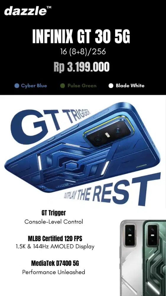 Jual Infinix GT 30 5G 8+8/256 NEW