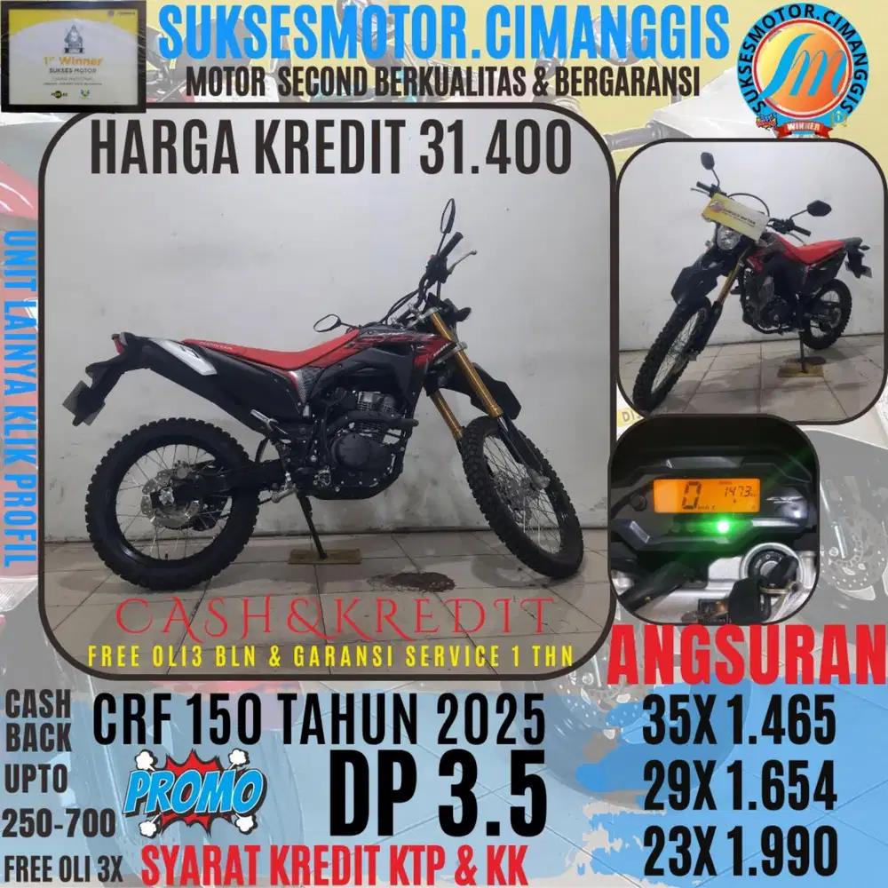DP 3.5 TERMURAH CRF SERIES CASHBACK UPTO 700RBUAN FREE OLI3X