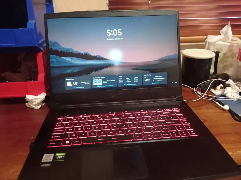 BU MSI GF63 Thin 10UC | RTX 3050 | RAM 16GB | SSD 512GB | Siap Kerja &