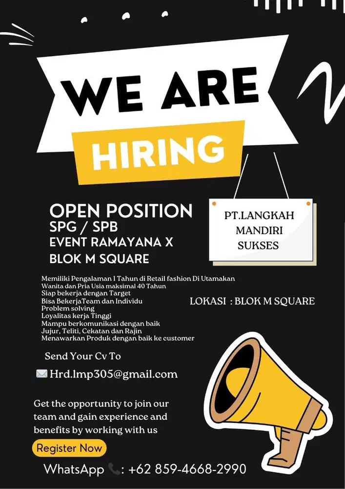 lowongan kerja spg & spb