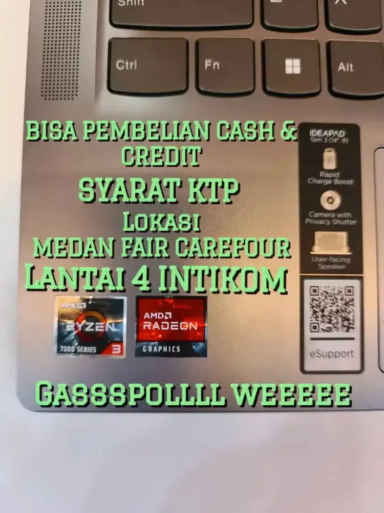 PROMO LAPTOP LENOVO IDEAPAD SLIM 3 RAM 8 SSD 512GB LAYAR 14 inchi