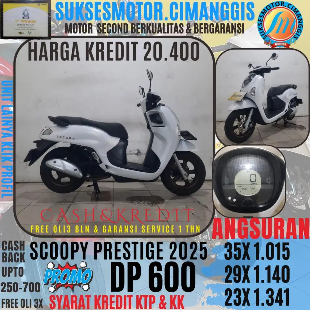 DP 600 NEW SCOOPY KEYLES TERMURAH CASHBACK UPTO 700RBU FREE OLI3BLN