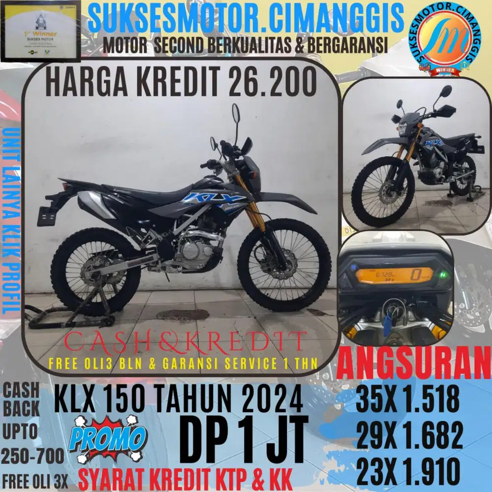 DP 1 JT TERMURAH KLX 150 SERIES TERMURAH CASHBACK UPTO700RBU FREEOLI3X