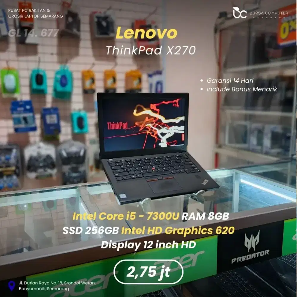 LENOVO Thinkpad X270 | Core i5 7300U 8GB 256GB