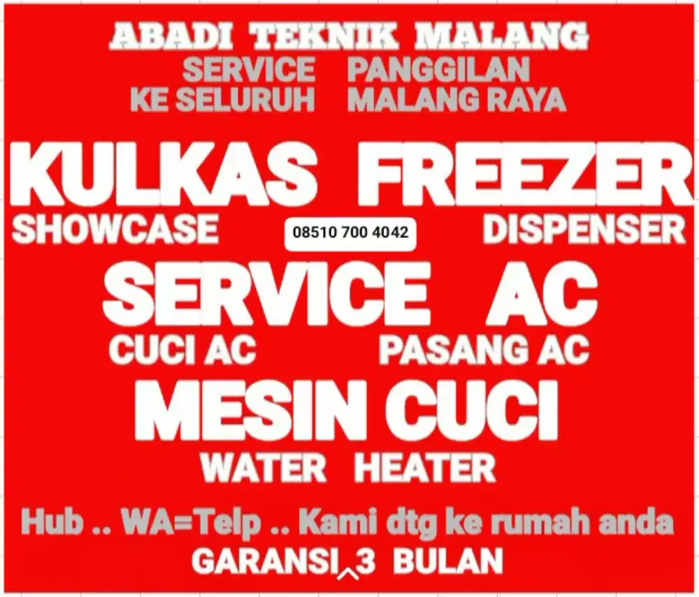 service kulkas ac(cuci ac-75) mesin cuci water heater servis panggilan