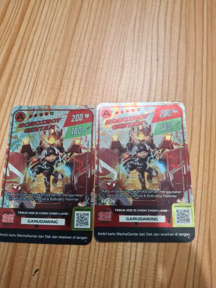 Kartu boboiboy sigentar edisi silver