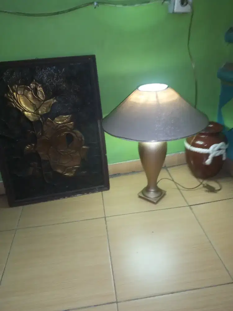 Antik lampu tidur guci pajangan Kuningan 3brg Rp.300rb net