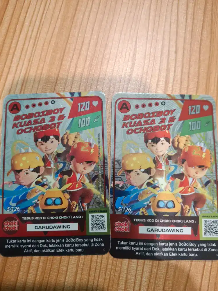 Kartu boboiboy kuasa 3 silver