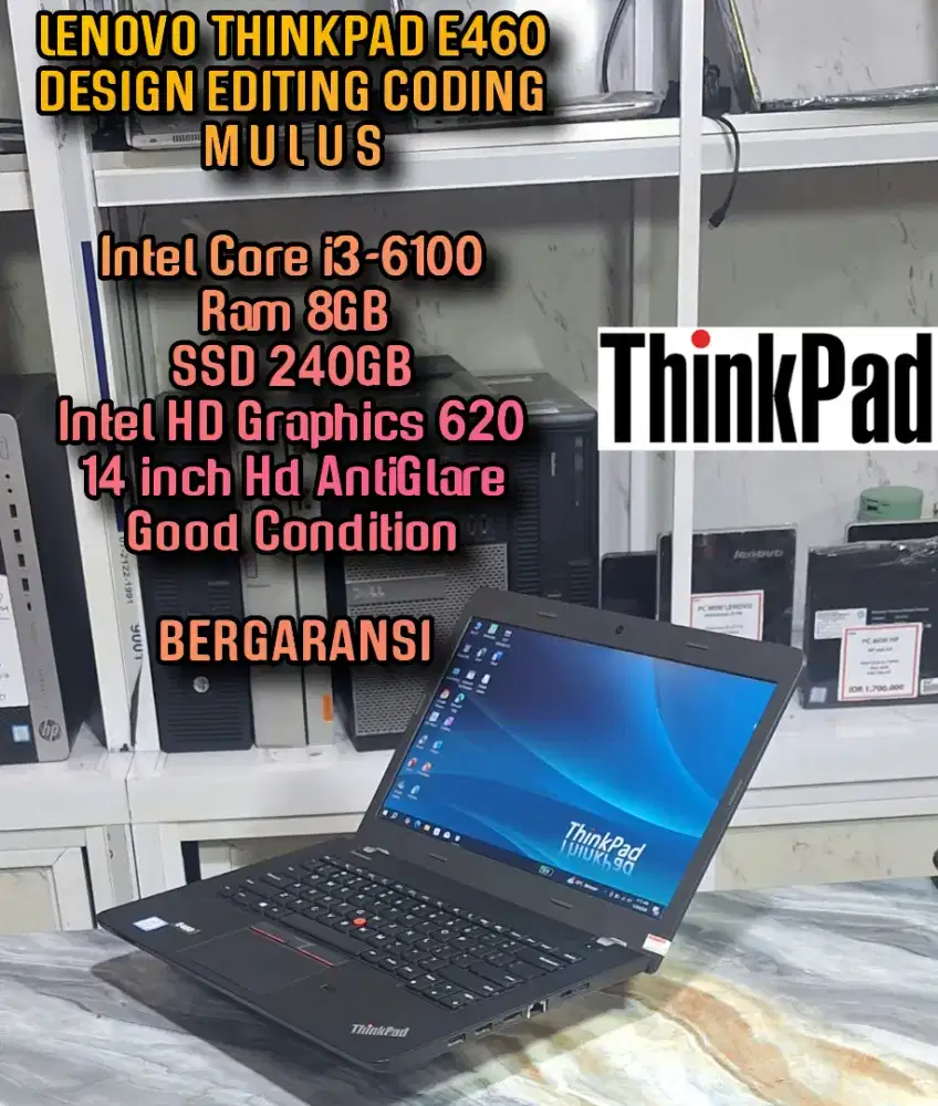 LENOVO THINKPAD E460 INTEL CORE i3 LAPTOP DESIGN EDITING CODING dll