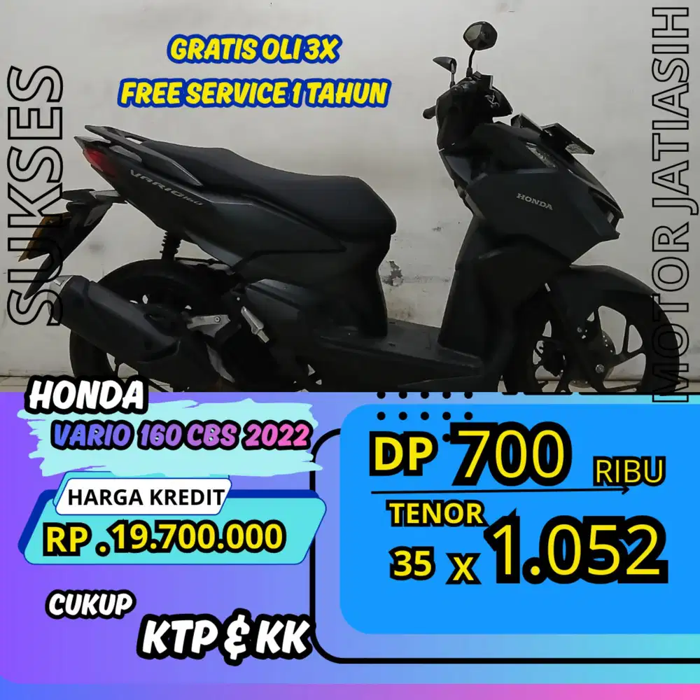 DP MURAH HONDA VARIO 160 CBS 2022 DP 700 RIBU BISA CASH/KREDIT