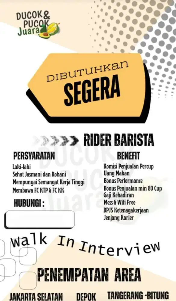 Dibutuhkan segera !! Rider minuman dengan sepeda listrik