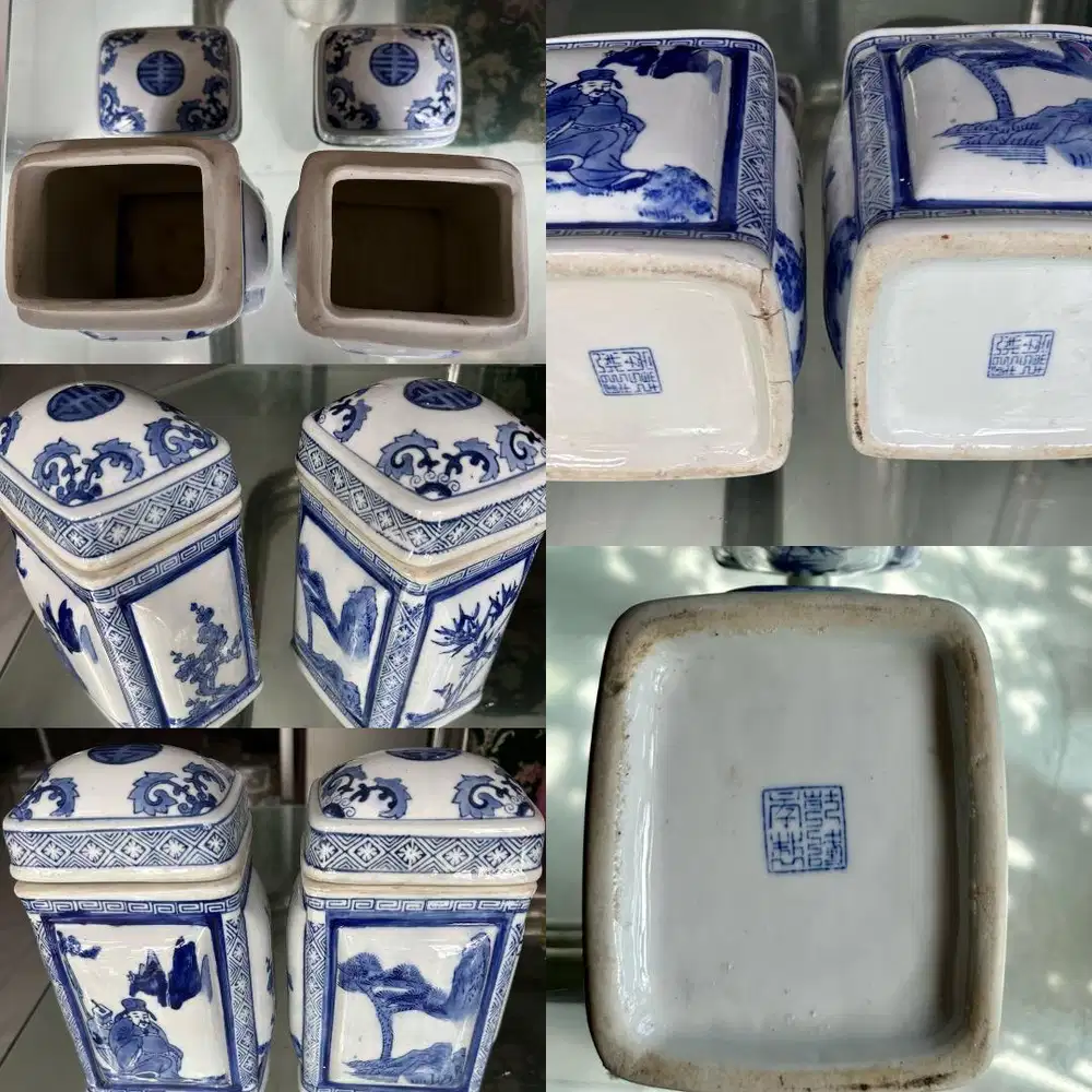 Sepasang keramik lama cap biru - koleksi