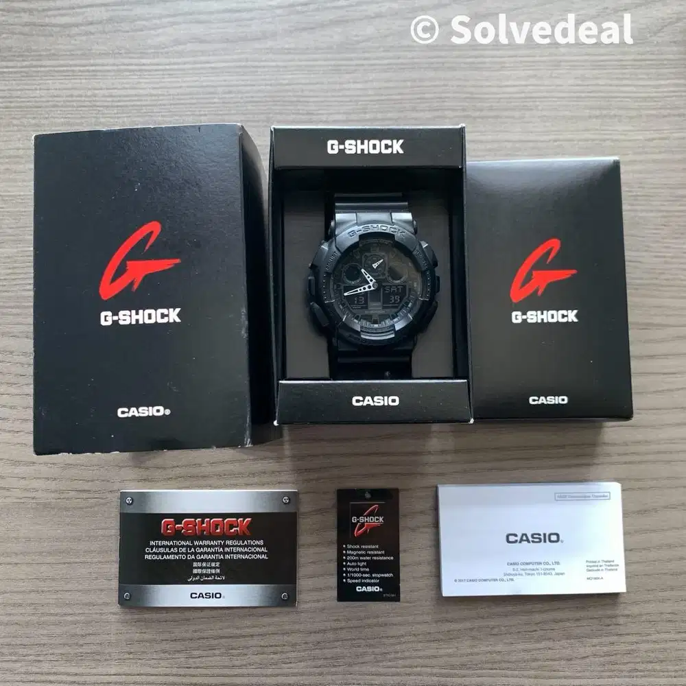 Jam Casio G-Shock GA-100-1A1DR Original Fullset Shock &Water Resistant
