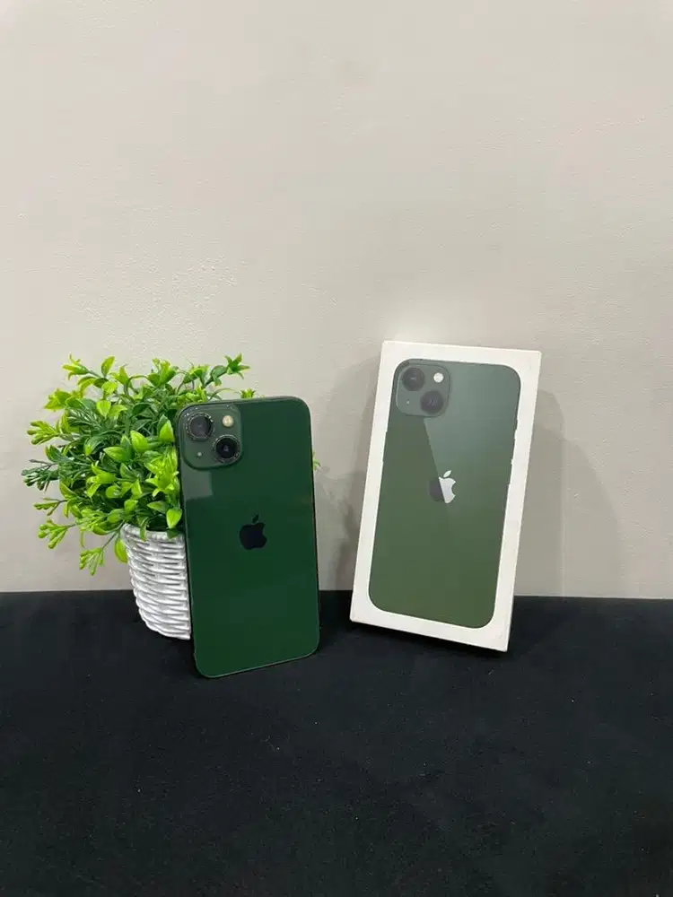 IPhone 13 128GB Alpine Green lengkap Fullset BH 78% ByPass Wifi Only