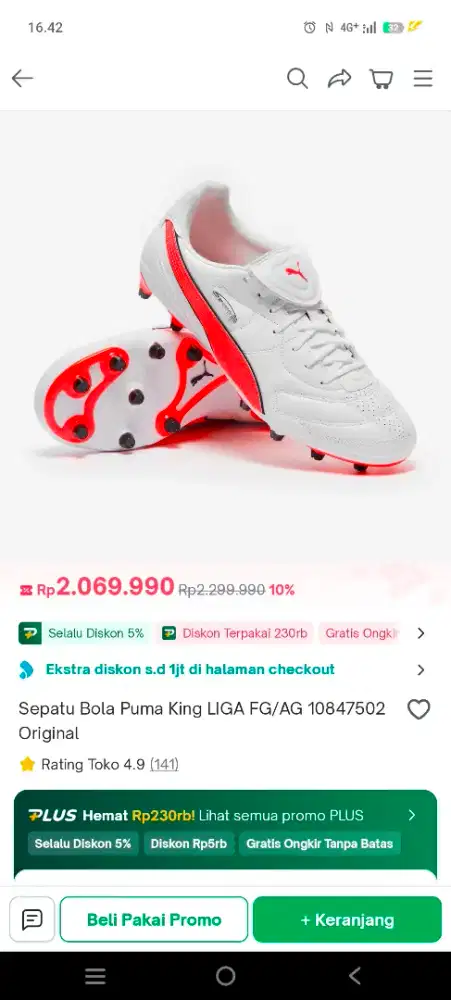 Sepatu Bola Puma Liga Like New (Nego)