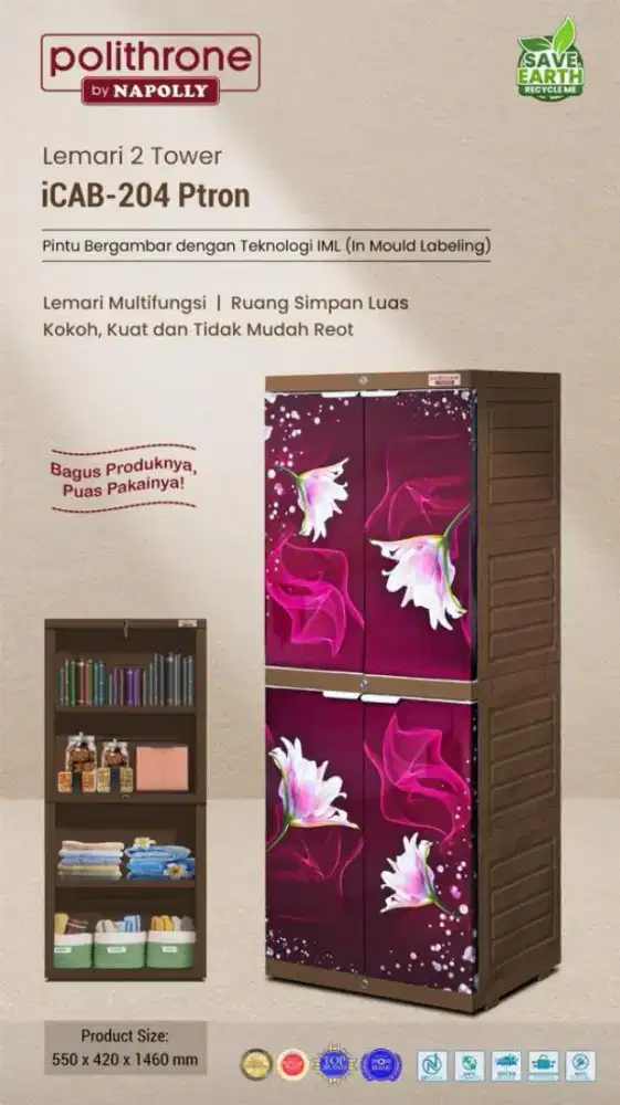 Lemari plastik napolly politrone