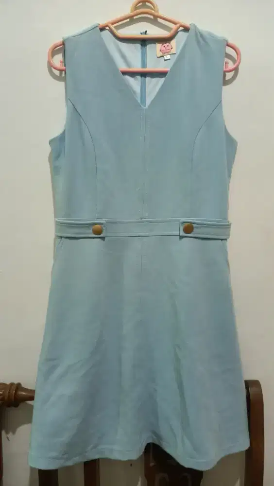 Dress wanita soft blue