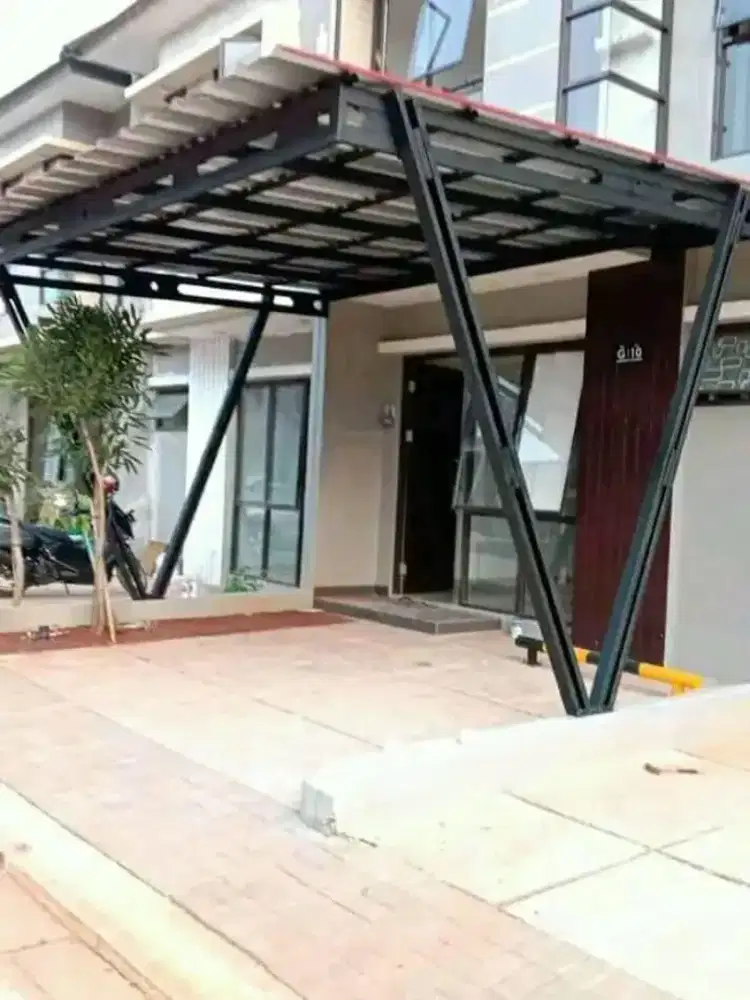 Canopy, kanopi baja ringan, rangka baja ringan dan plafon pvc