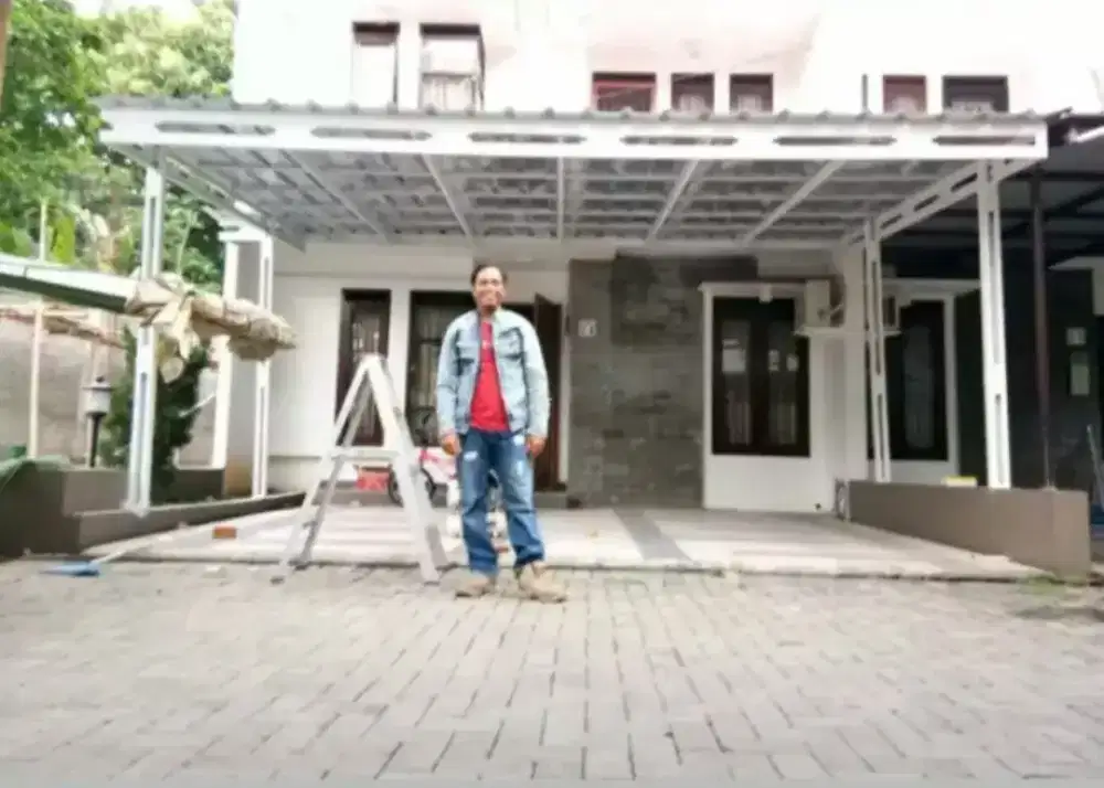 Kanopi, baja ringan galvalum, plafon pvc, rangka baja ringan