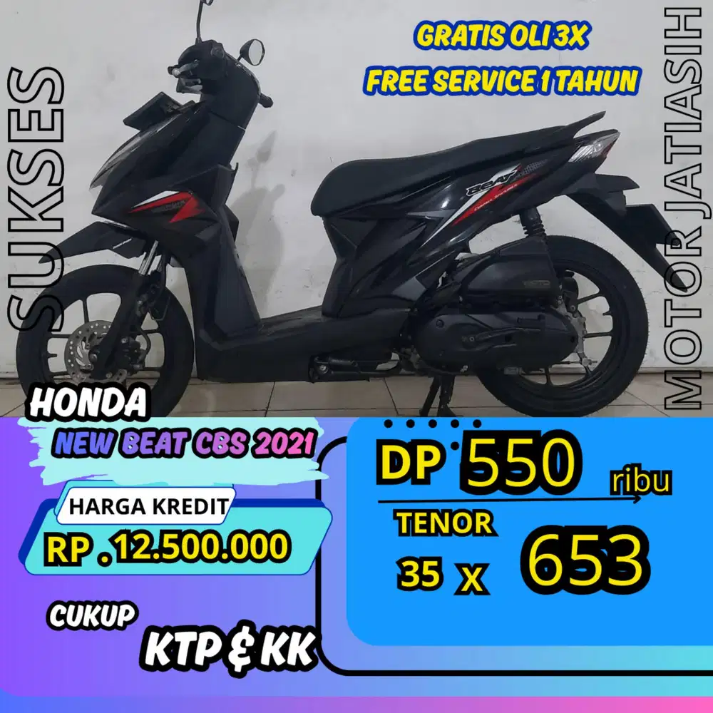 PROMO DP MURAH HONDA NEW BEAT CBS 2021 DP 550 RIBU BISA CASH/KREDIT