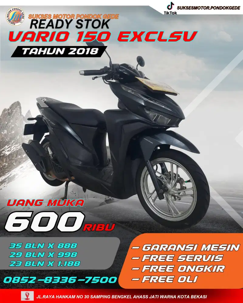 MOTOR BEKAS BERGARANSI HONDA VARIO 150 EXCLSV TAHUN 2018