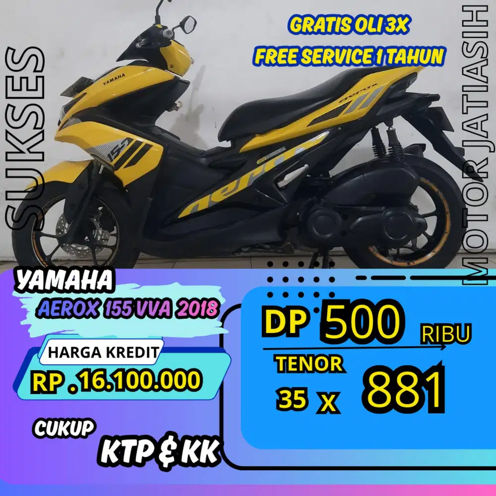 DPMurah yamaha aerox 155vva 2018 dp 500 ribu aja guys bisa cash/kredit
