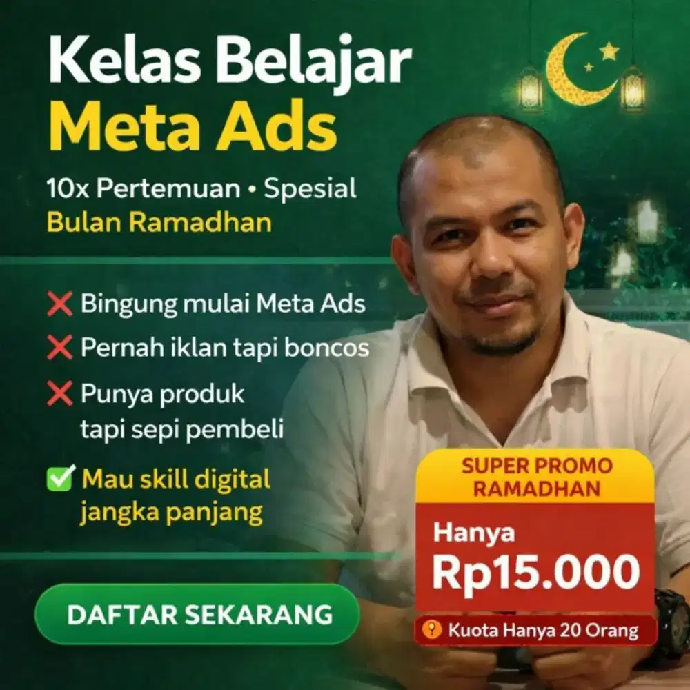 Kelas belajar Meta Ads 10x pertemuan