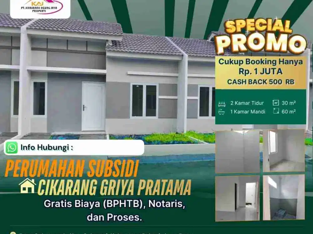 DP 0% perumahan subsidi Cikarang Griya Pratama