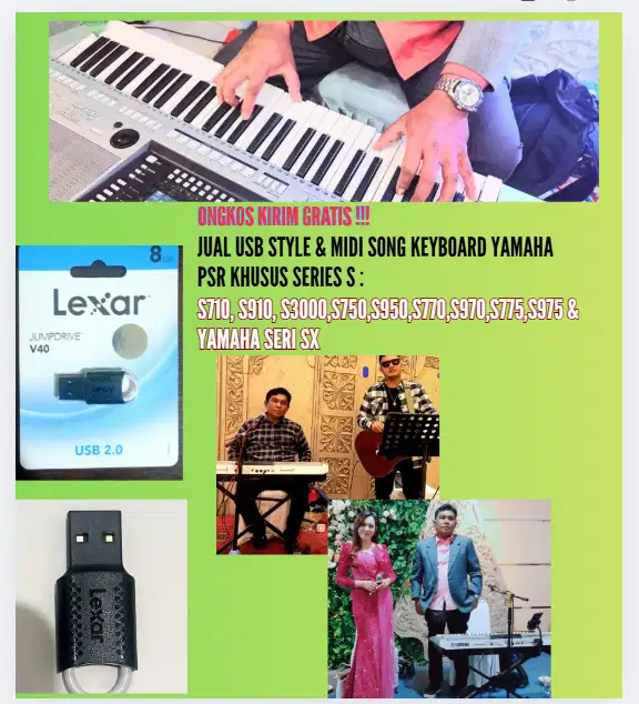 USB STYLE SONG KEYBOARD YAMAHA PSR SERIES UNTUK SERI ; S710,S910,S3