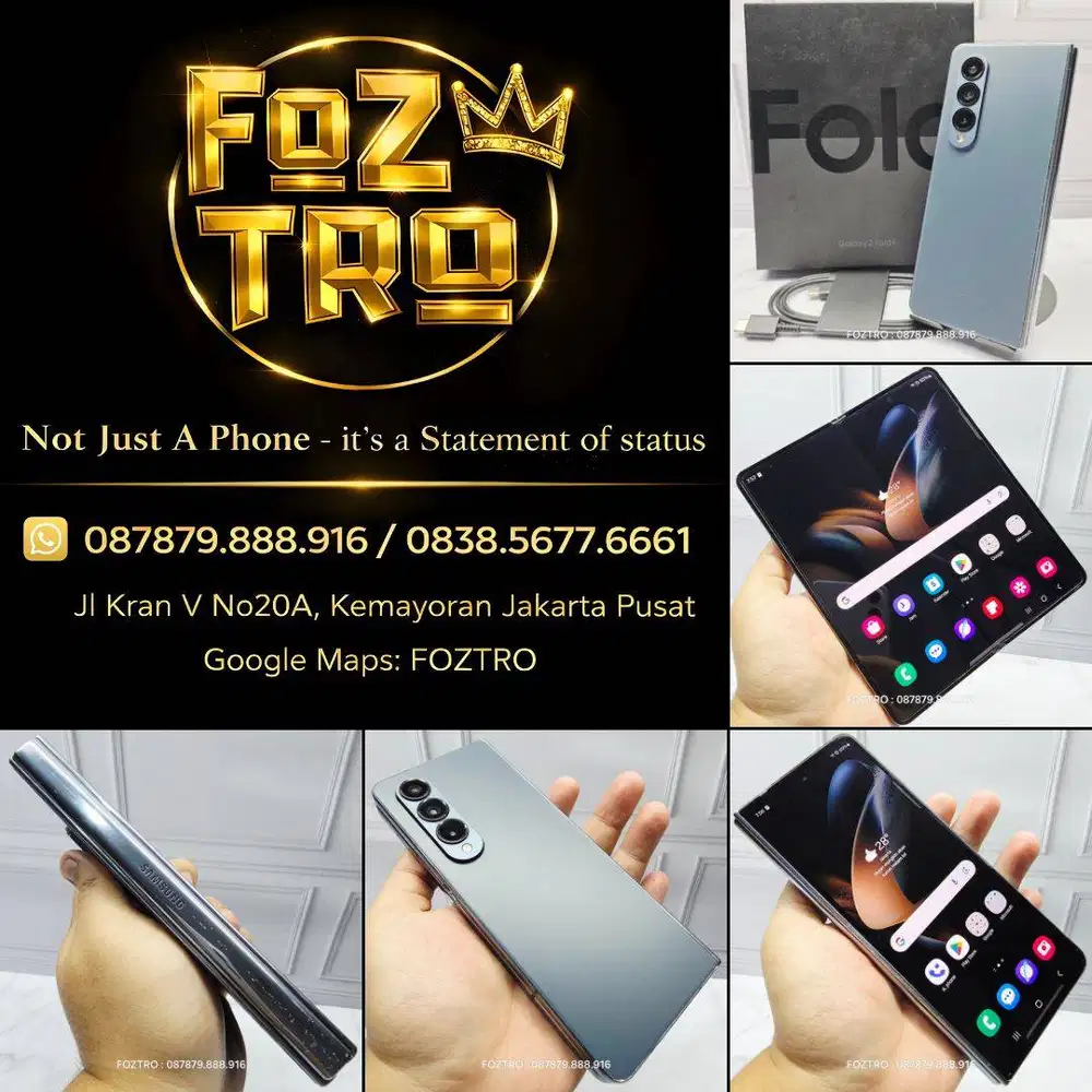 Samsung Galaxy Z Fold 4 12/512GB Graygreen Fullset Resmi No Minus