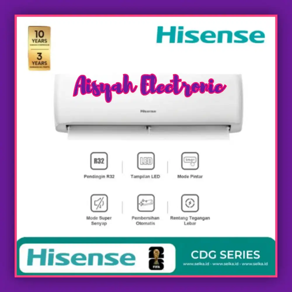 PROMO AC HISENSE 1/2 PK GARANSI 10 TAHUN