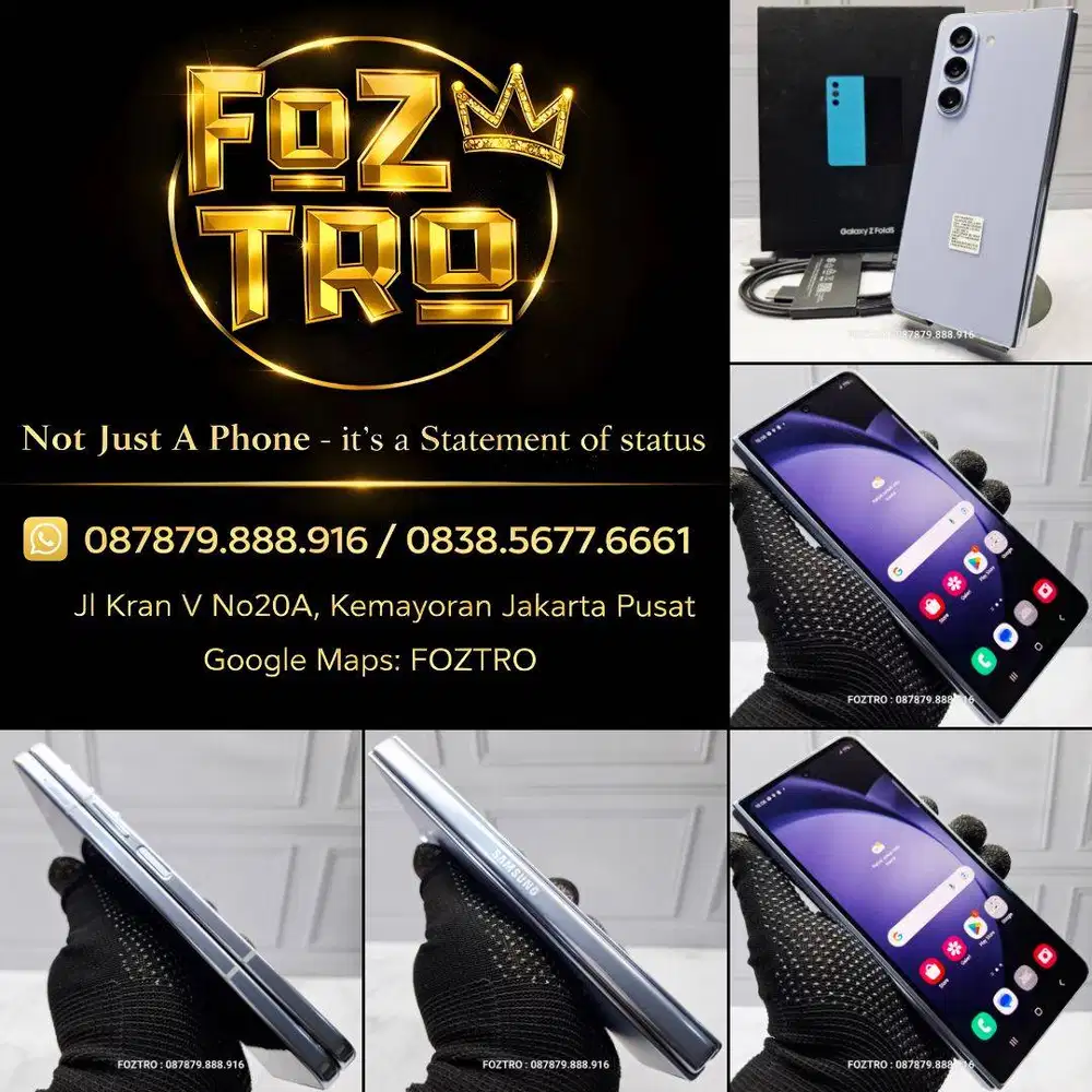 Samsung Galaxy Z Fold 5 12/256GB Icy Blue Fullset Resmi No Minus