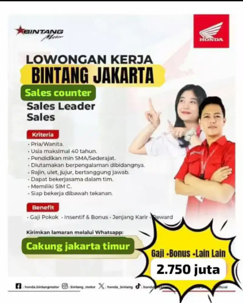 lowongan kerja bintang jakarta timur rawakuning