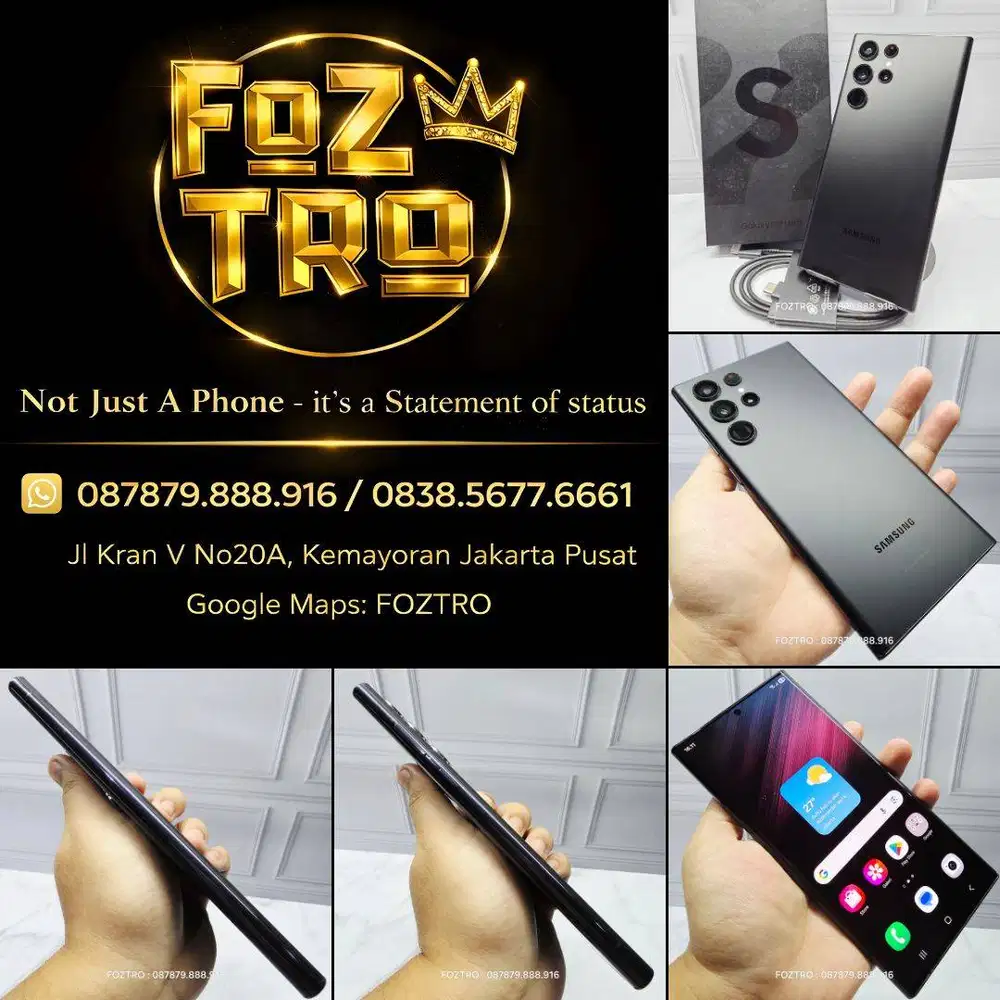 Samsung Galaxy S22 Ultra 12/512GB Black Fullset No Minus Resmi SEIN