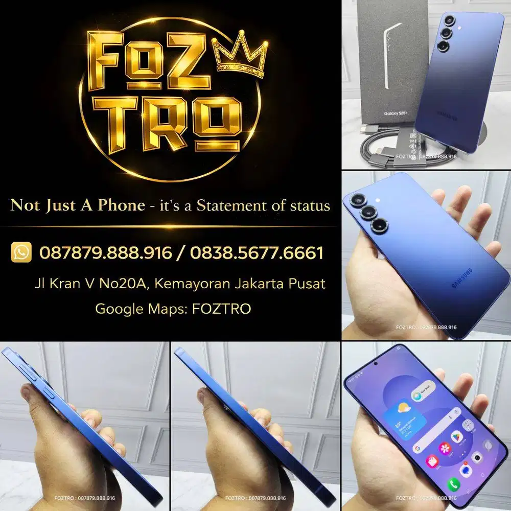 Samsung Galaxy S25 Plus 12/256GB Navy Like New Fullset Resmi No Minus